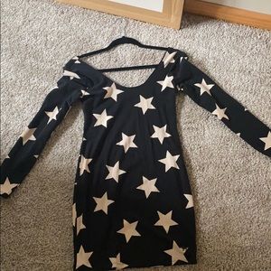 black and white star dress